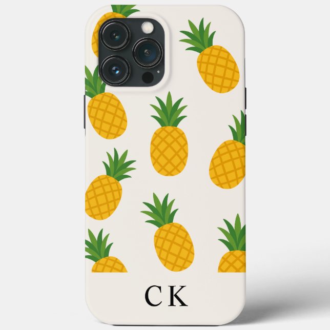 Estojo de iPhone Case-Mate de Abacaxi com Monogram (Verso)
