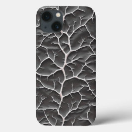 Estojo de iPhone Cinza Escuro Brilhante com Textur
