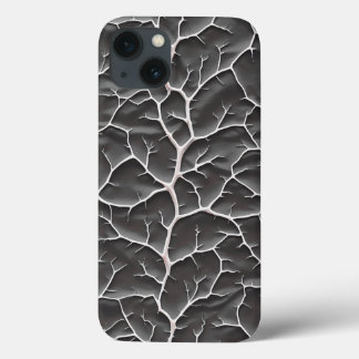 Estojo de iPhone Cinza Escuro Brilhante com Textur