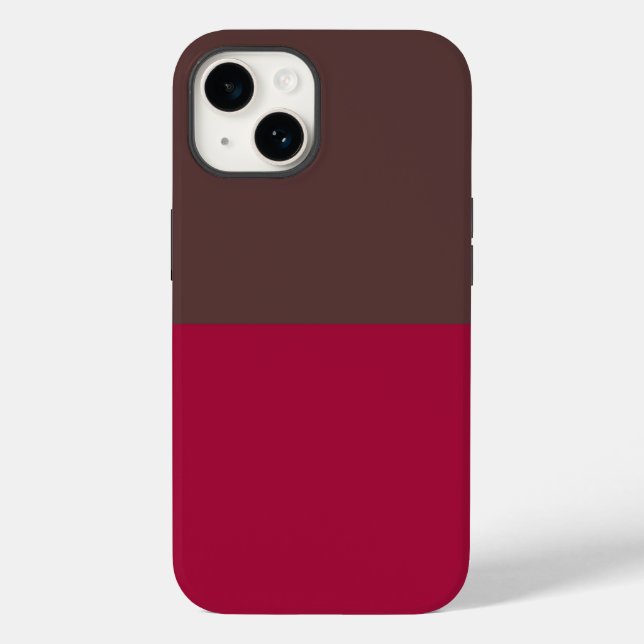 Estojo de iPhone com Bloqueio de Cor Carmesim Marr (Verso)