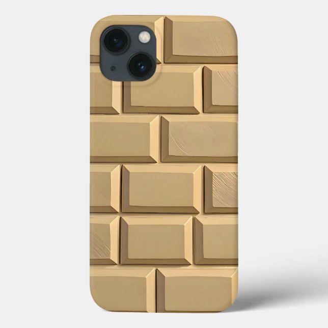 Estojo de iPhone com Design de Tijolo Bege Estilo  (Verso)