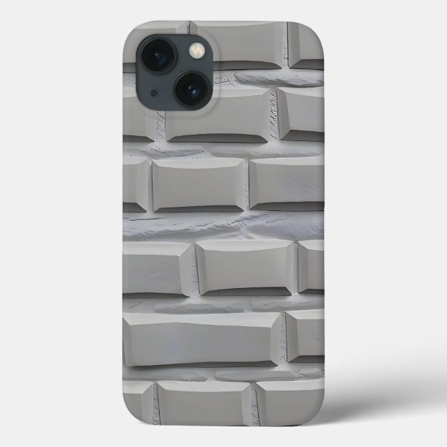 Estojo de iPhone com Design de Tijolo Cinza Estilo (Verso)