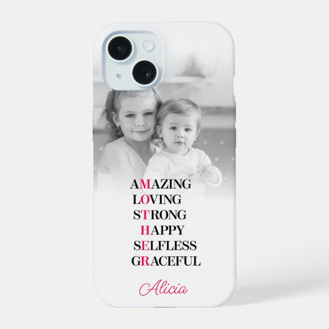 Estojo de iPhone com Foto Personalizada de Acrônim (Verso)