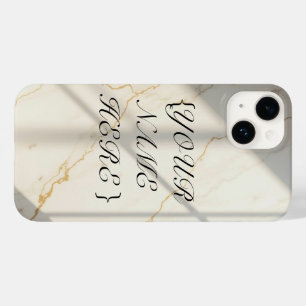 Estojo de iPhone com Monograma de Mármore Cremoso