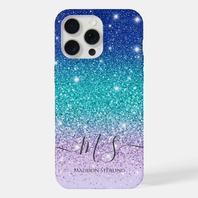 Estojo de iPhone com Monograma e Efeito Ombre de G (Verso)
