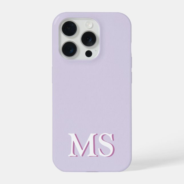 Estojo de iPhone com Monograma Minimalista Roxo La (Verso)