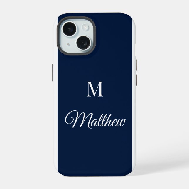 Estojo de iPhone com Monograma Personalizado (Verso)
