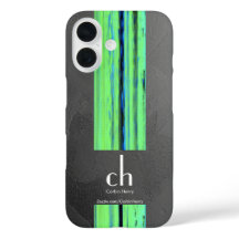 Estojo de iPhone com Textura Abstrata de Monograma