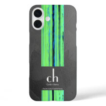 Estojo de iPhone com Textura Abstrata de Monograma