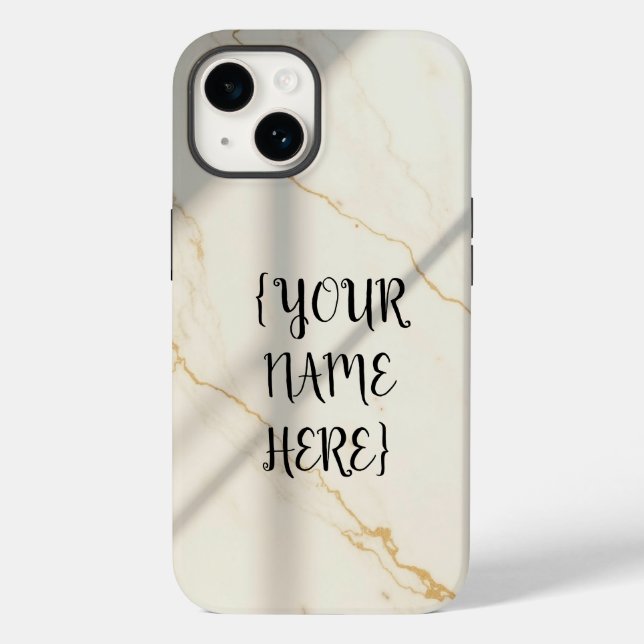 Estojo de iPhone Creamy Marble Monogram Tough Styl (Verso)