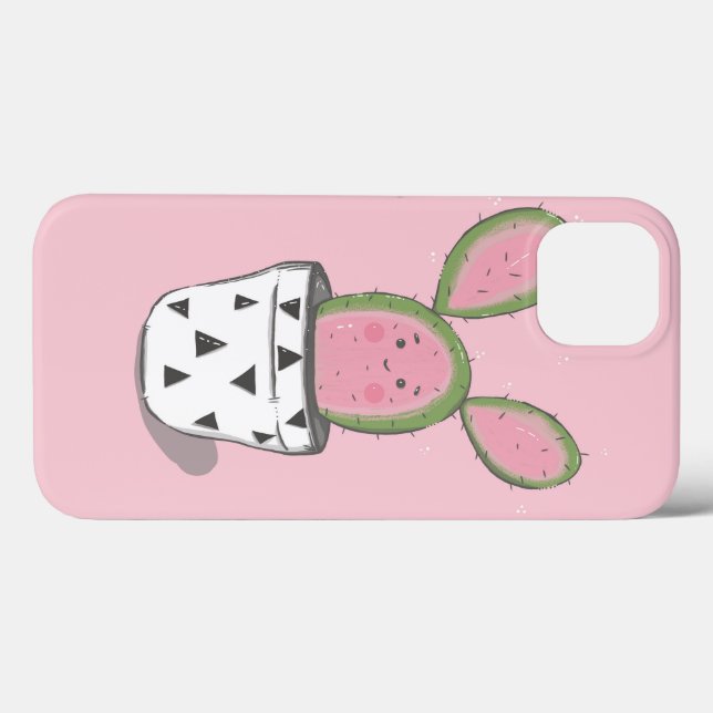 Estojo de IPhone de cacto fofo (Verso (horizontal))