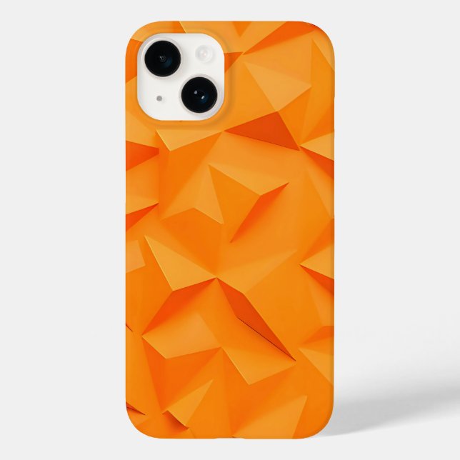 Estojo de iPhone Geométrico Laranja Vibrante Estil (Verso)