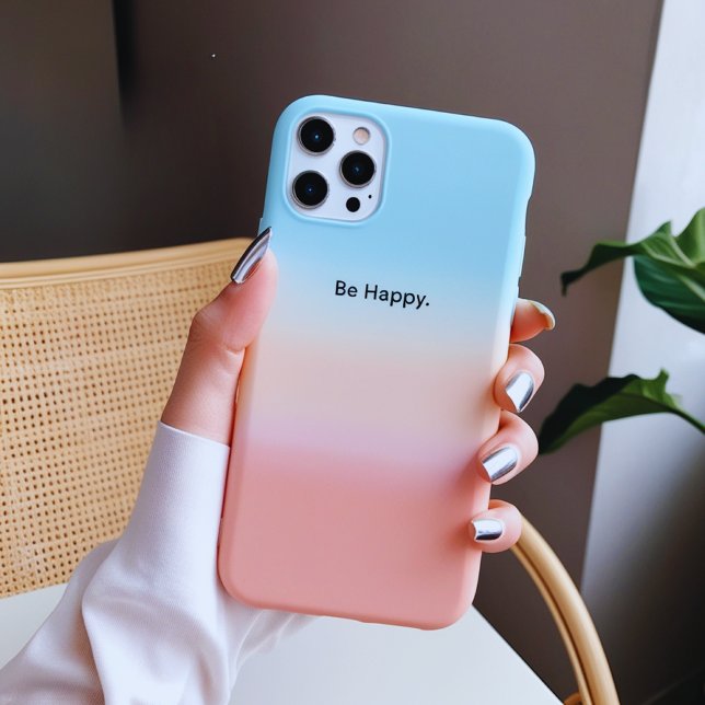 Estojo de iPhone Gradiente Pastel Seja Feliz (Criador carregado)