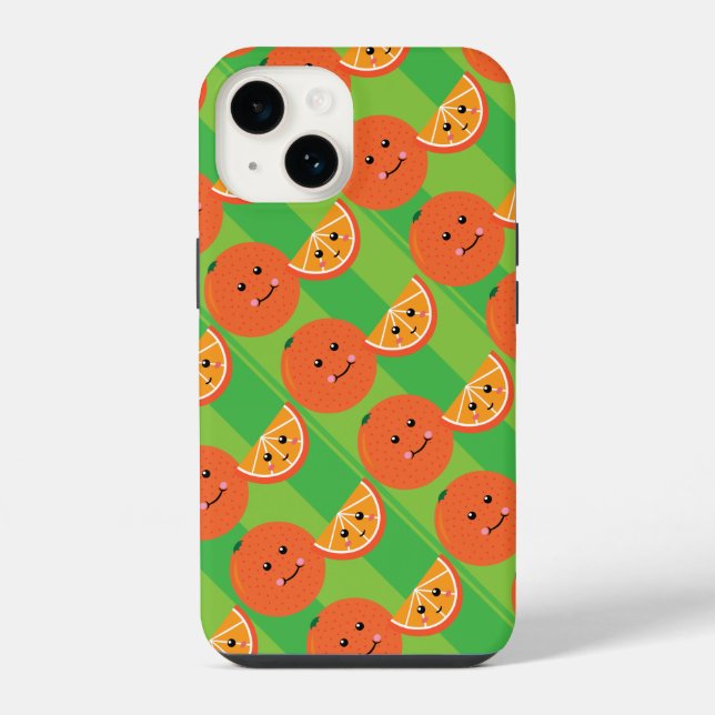 Estojo de iPhone Laranja Fofo (Verso)