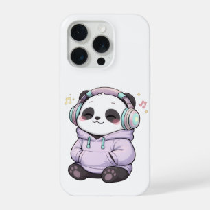 Estojo de iPhone Panda Fofo   Fones de Ouvido Kawa