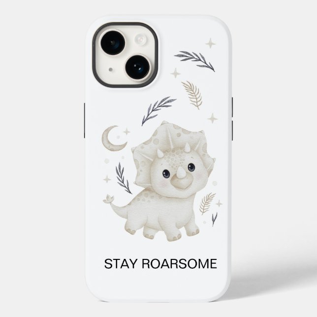 Estojo de iPhone personalizado de dinossauro Boho  (Verso)