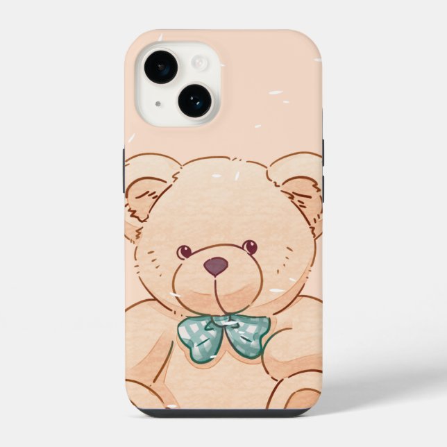 Estojo de iPhone Urso Teddy Fofo - Celular Pastel  (Verso)