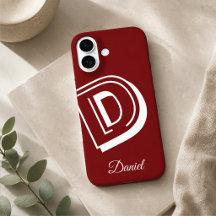 Estojo de iphone vermelho e branco - nome personal