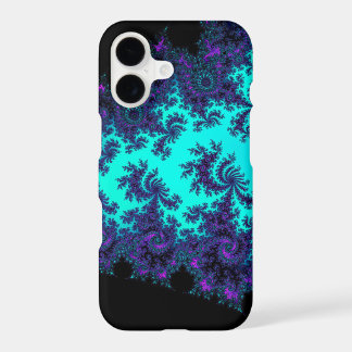 Estojo de iPhone X com Renda Fractal Roxa Turquesa