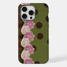 Estojo de Listra de Flor Rosa Vintage com Bolinha 