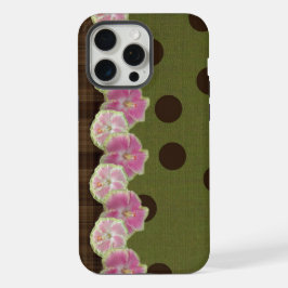 Estojo de Listra de Flor Rosa Vintage com Bolinha 