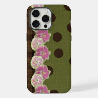 Estojo de Listra de Flor Rosa Vintage com Bolinha 