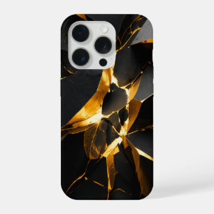 Estojo de Luxo Black Gold Fracture para iPhone 16