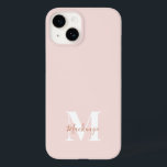 Estojo de Matriz Inicial Moderna Rosa e Terracota<br><div class="desc">Este design de capa de telefone apresenta um design moderno simples em Rosa e Terracota. Faça uma capa de telefone única com inicial e nome personalizados. Será um presente legal e único para alguém especial ou para você mesmo. Se quiser alterar as fontes ou a posição, clique no botão "Personalizar...</div>