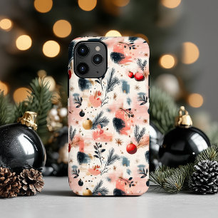 Estojo de telefone botânico de Natal abstrato vibr