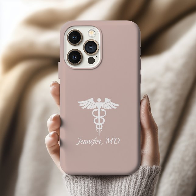 Estojo de Telefone Caduceu Personalizado para Médi (personalized rn nurse gift, custom doctor nurse phone case gift, medical professional phone case)