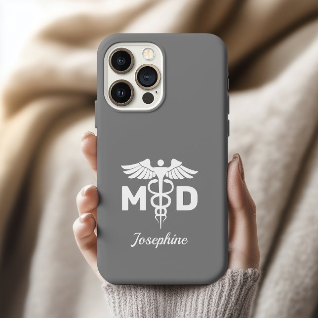 Estojo de Telefone Caduceu Personalizado Presente  (personalized md phone case, doctor birthday appreciation gift, medical professional phone case,)