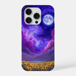 Estojo de telefone céu de girassol ao luar