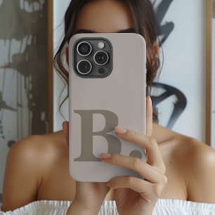 Estojo de telefone cinza inicial personalizado de 