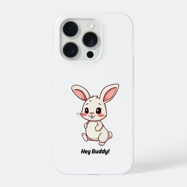 Estojo de telefone Coelho Bunny Cartoon "Ei Amigo" (Verso)