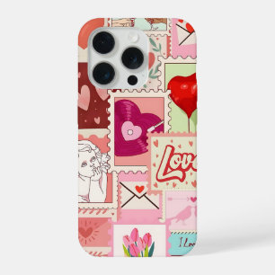 Estojo de Telefone Colagem de Amor Estética Rosa
