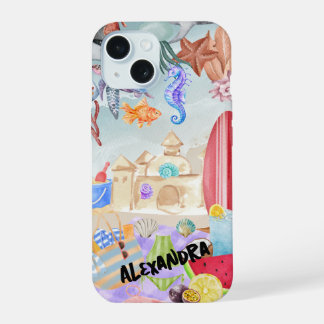 Estojo de Telefone Colagem de Praia, Oceano e Vibr