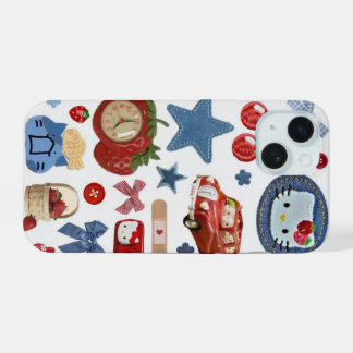 Estojo de Telefone Colagem Vintage Vermelho Azul F