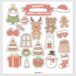 Estojo de telefone com adesivo de Natal Kawaii | C