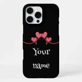 Estojo de telefone com coração de amor com nome pe