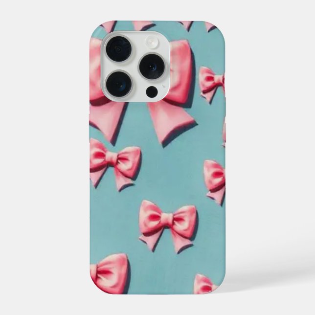 Estojo de telefone com laço coquete para iPhone, r (Verso)