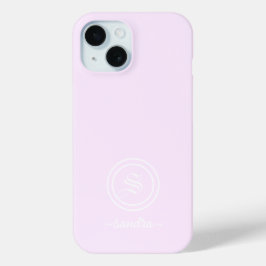 Estojo de Telefone com Monograma de Lavanda Elegan