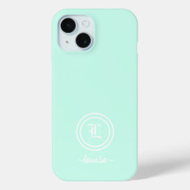 Estojo de telefone com monograma verde menta perso
