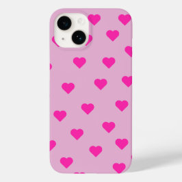 Estojo de telefone com padrão de Corações Rosa Fof