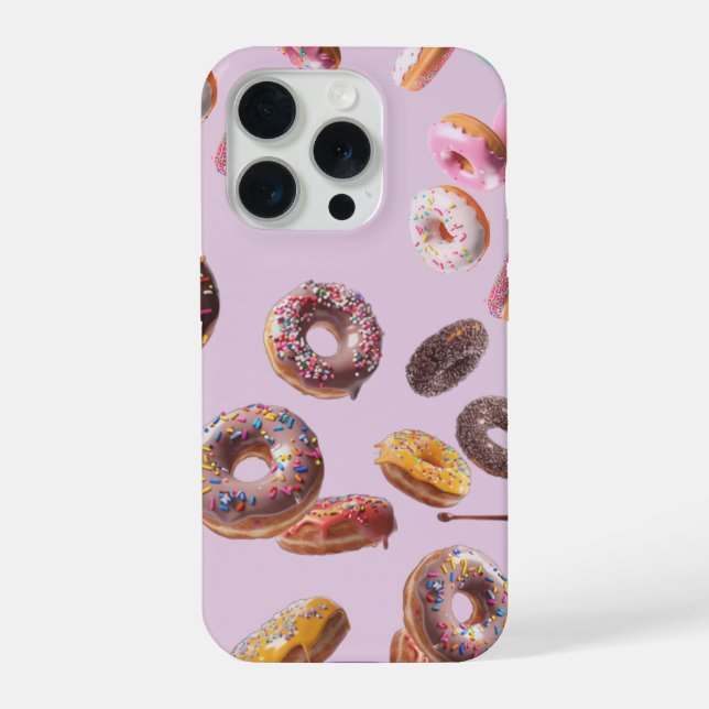Estojo de Telefone com Padrão de Donuts Doces – De (Verso)