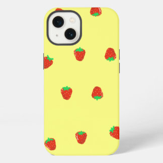 Estojo de telefone com padrão de morango fofo simp