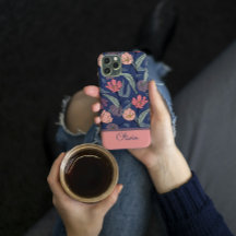 Estojo de Telefone com Padrão de Tulipa Floral Esc