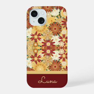 Estojo de Telefone com Padrão Floral Quente Retro