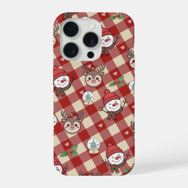 Estojo de telefone com personagens de Natal fofos  (Verso)