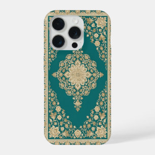 Estojo de telefone com tapete persa turquesa com m