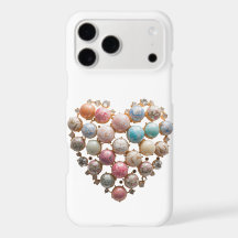 Estojo de telefone Coração Floral de Cristal — Por